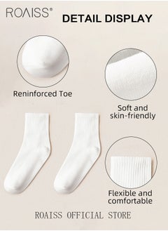 roaiss 5 Pairs of Unisex Disposable Socks Pure Color Cotton Polyester Portable Compression Travel Socks Stretchy Soft Skin-Friendly Breathable Comfortable Crew Socks  - Image 5
