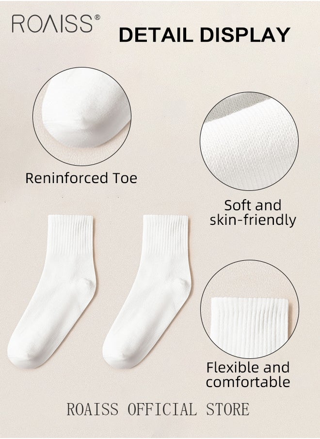 roaiss 5 Pairs of Unisex Disposable Socks Pure Color Cotton Polyester Portable Compression Travel Socks Stretchy Soft Skin-Friendly Breathable Comfortable Crew Socks  - Image 5