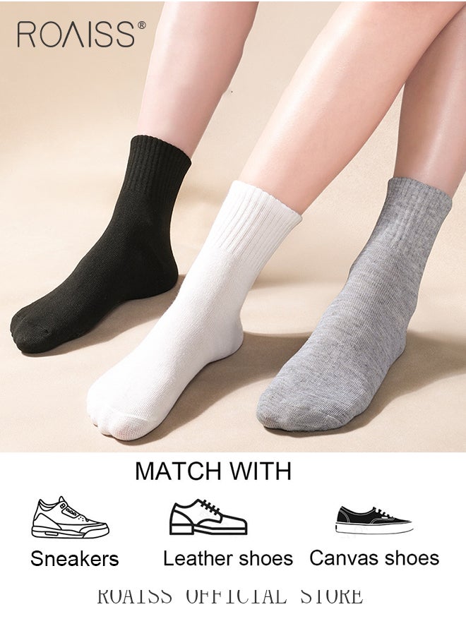 roaiss 5 Pairs of Unisex Disposable Socks Pure Color Cotton Polyester Portable Compression Travel Socks Stretchy Soft Skin-Friendly Breathable Comfortable Crew Socks  - Image 2