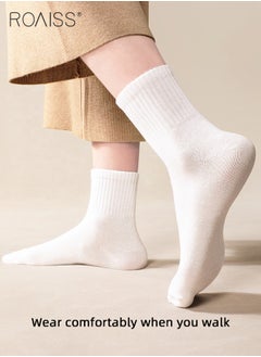 roaiss 5 Pairs of Unisex Disposable Socks Pure Color Cotton Polyester Portable Compression Travel Socks Stretchy Soft Skin-Friendly Breathable Comfortable Crew Socks  - Image 3