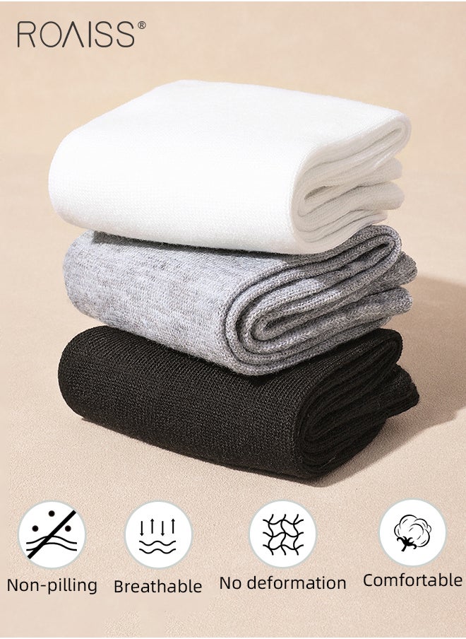roaiss 5 Pairs of Unisex Disposable Socks Pure Color Cotton Polyester Portable Compression Travel Socks Stretchy Soft Skin-Friendly Breathable Comfortable Crew Socks  - Image 4