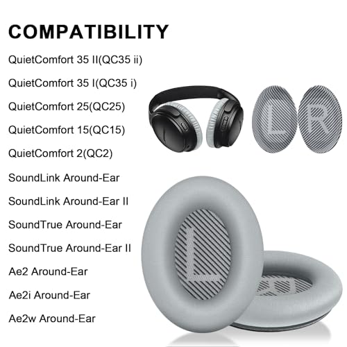 Tobfit توبفيت لوسائد الأذن البديلة لبوز كوات كومفورت 35 (QC35 II)، وسائد أذن ناعمة بديلة لوسائد بوز QC35 QC25 QC15 QC2/ Ae2 Ae2i Ae2w/ ساوند لينك/ ساوند ترو - Image 3