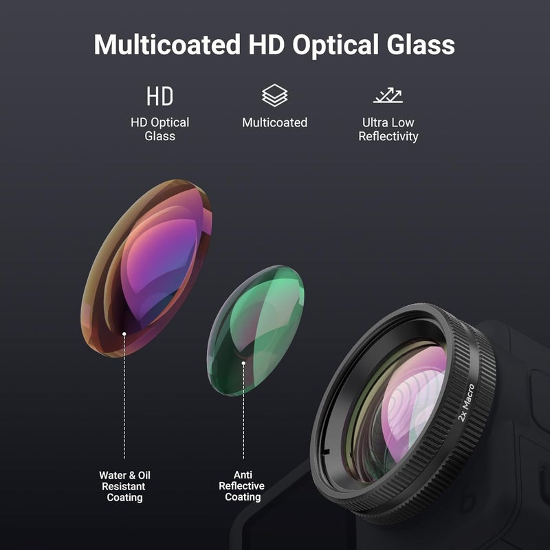 Macro Lens Compatible with DJI Osmo Action 6 Only, Accessory for Action Cameras for Close Up Technology with 2X Magnification, 2 Elements, 1 Group, Focus Range 2-3cm, LS010 - Image 4