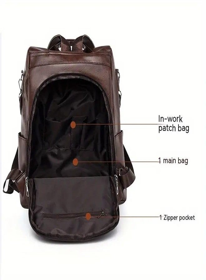 TrueArch Large Capacity Strap Decor Casual Multifunctional Women's Backpack Teens Girls | Wife | Birthday | Gift |Office | Travel College (Coffee) - Image 2