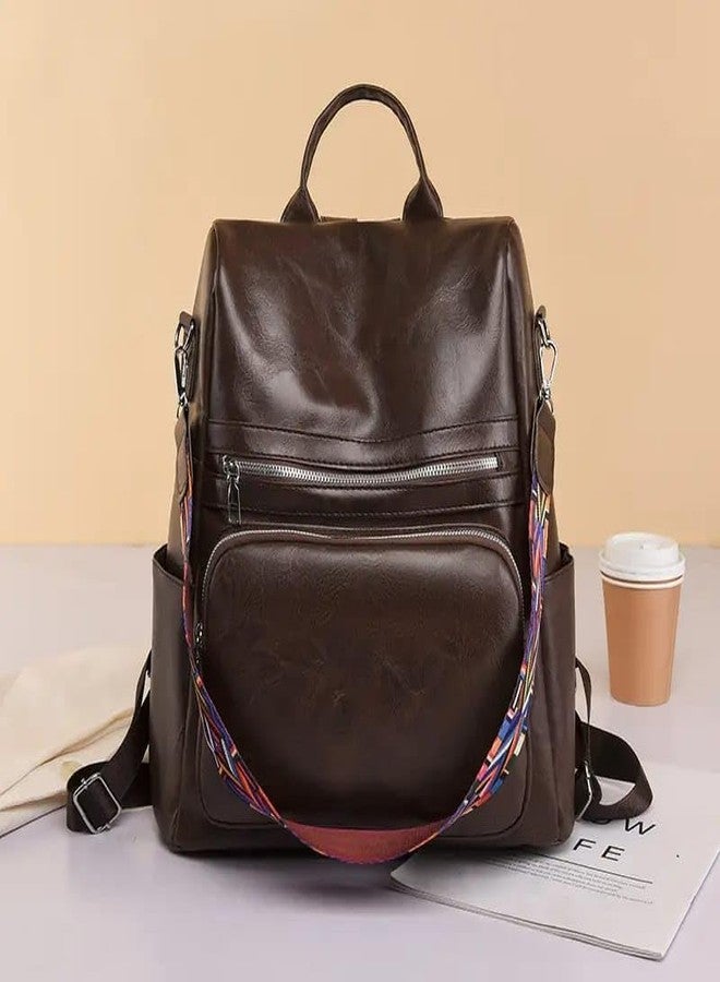 TrueArch Large Capacity Strap Decor Casual Multifunctional Women's Backpack Teens Girls | Wife | Birthday | Gift |Office | Travel College (Coffee) - Image 3