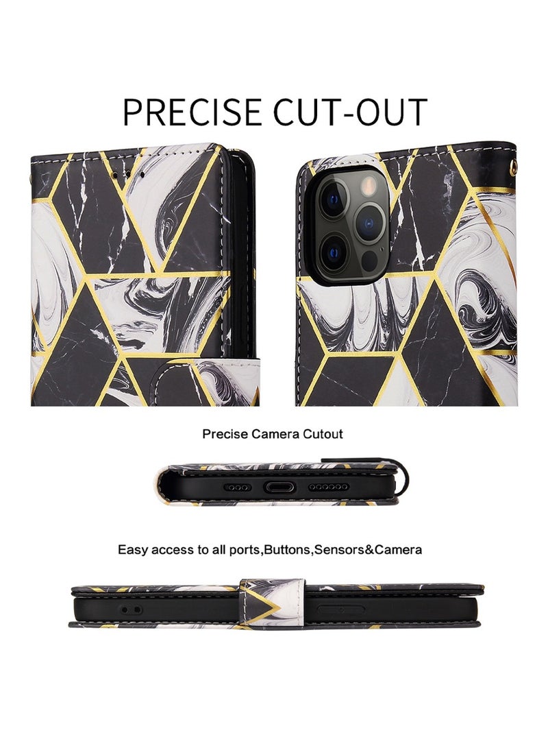 iPhone 15 Pro Leather Case Wallet Flip Cover Card Slots Magnetic Closure Stand Phone Holder Function Fold Shockproof Protective Full Protection Anti-drop Anti-scratch Accessory for iphone 15 Pro  - Image 3