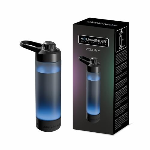 Aquaminder Smart Water Bottle with Personalised Hydration Reminder for Adult & kids with Easy Grip, Glows & Beep Feature Frosted Water Bottle 770 m, Perfect for Gift, Gym, Daily Use (Volga with App) - Image 1