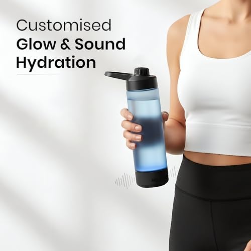 Aquaminder Smart Water Bottle with Personalised Hydration Reminder for Adult & kids with Easy Grip, Glows & Beep Feature Frosted Water Bottle 770 m, Perfect for Gift, Gym, Daily Use (Volga with App) - Image 4
