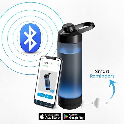 Aquaminder Smart Water Bottle with Personalised Hydration Reminder for Adult & kids with Easy Grip, Glows & Beep Feature Frosted Water Bottle 770 m, Perfect for Gift, Gym, Daily Use (Volga with App) - Image 2