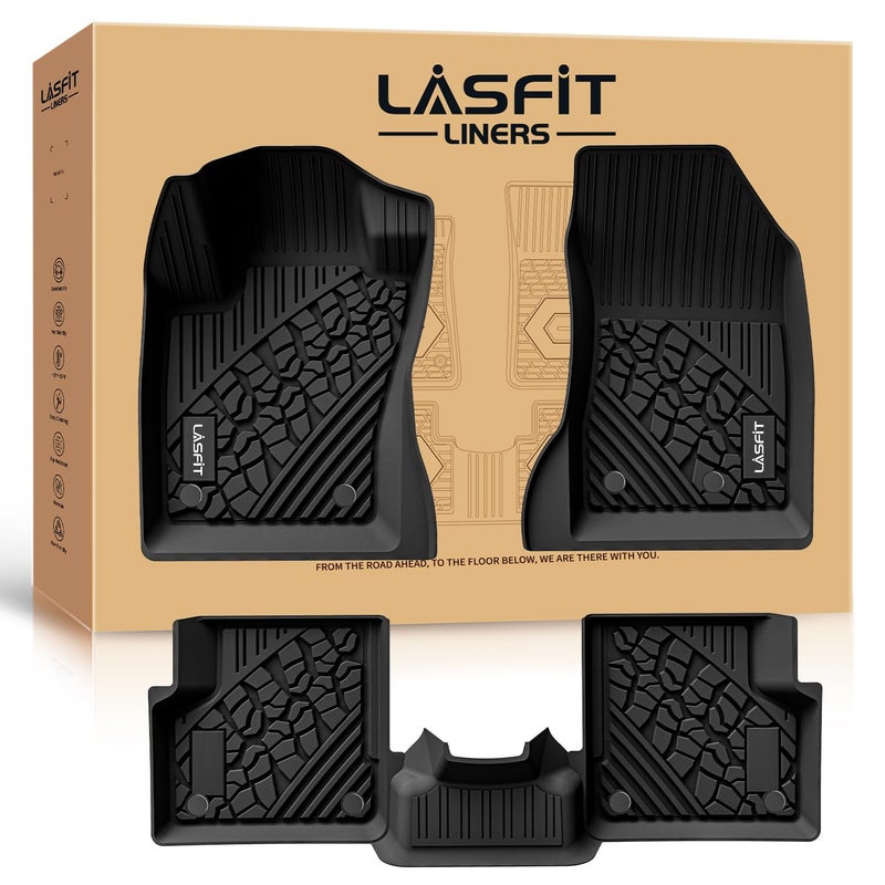 LASFIT Floor Mats for Jeep Renegade 20152023 All Weather TPE Custom Fit Car Mats Floor Liners 1st 2nd Row Black