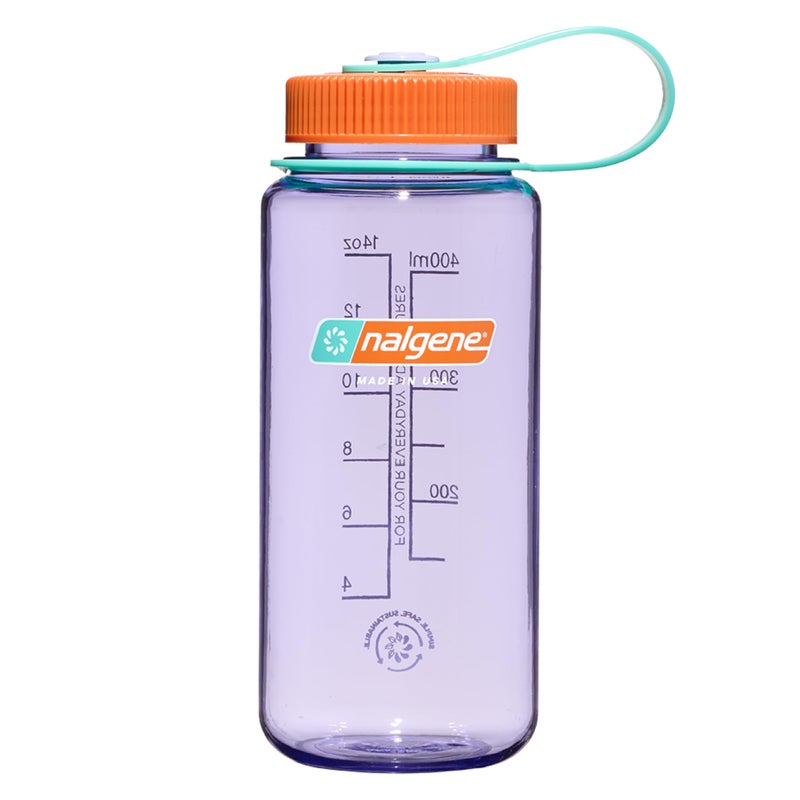 Nalgene Sustain Tritan BPAFree Water Bottle Made with Material Derived From 50 Plastic Waste using ISCC certified mass balance 16 OZ Wide Mouth Amethyst