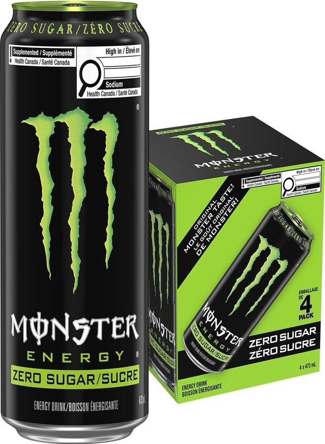 Monster Energy Drink Zero Sugar Original Flavour DECADENT Each 500ml X Pack Of 4 (Product Of USA) - Image 1