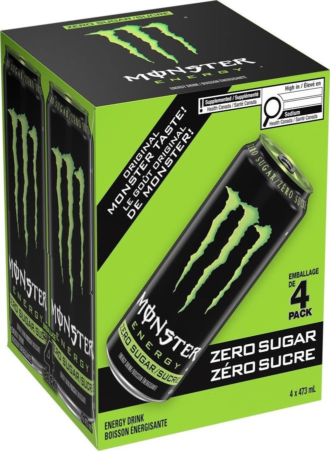 Monster Energy Drink Zero Sugar Original Flavour DECADENT Each 500ml X Pack Of 4 (Product Of USA) - Image 2