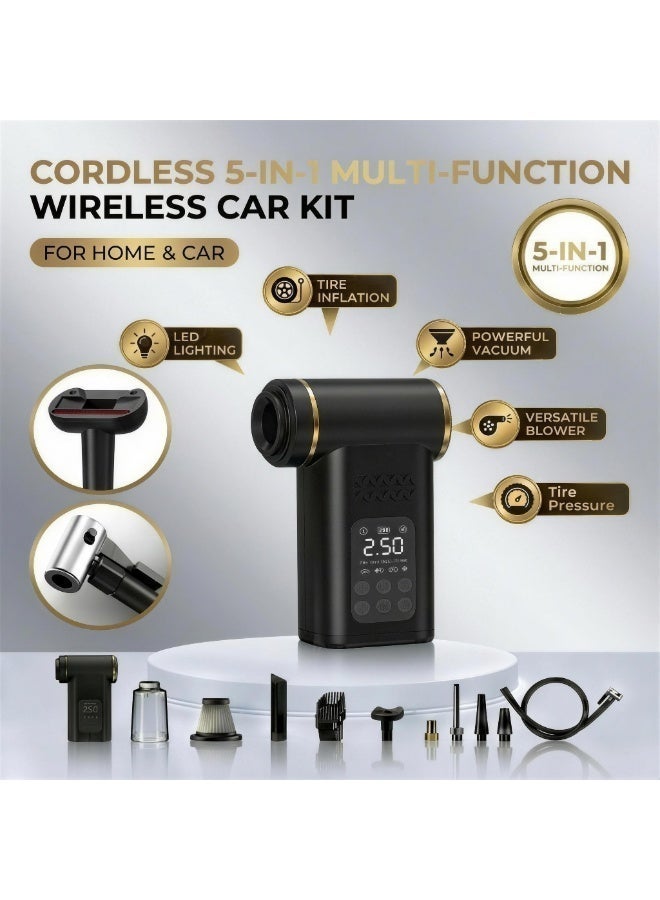 Handheld Vacuum Cleaner 5-in-1 Wireless - High Power Suction for Car & Home - Portable & Rechargeable Mini Vacuum Cleaner - Image 2