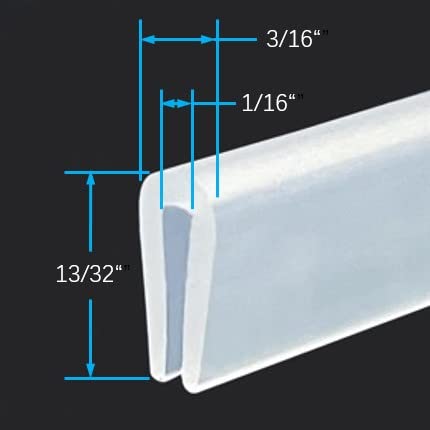 Protalwell Clear Rubber Edge Trim，U Channel Silicone Rubber Edge Trim, 1/16" Slot, Fit for 0-3/32", White Color, Edge Protector for Car Doors, Sheet Metal Parts - Image 3