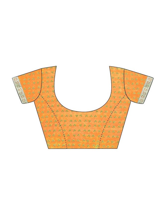 Satrani Women's Pure Chiffon Saree (2202SN868_Turmeric Yellow) - Image 3