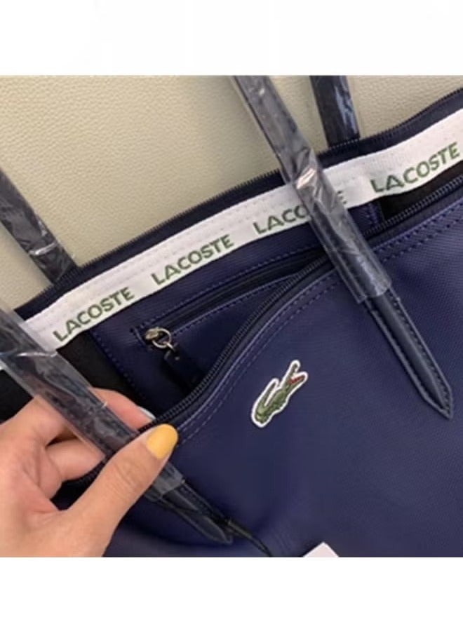 LACOSTE Lacoste Women's Concept Fashion Versatile Small Zipper Handbag Shoulder Bag Dark Blue  - Image 4
