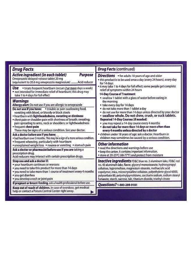 Prilosec Prilosec, OTC, Wildberry, 20 mg, 42 Tablets  - Image 2