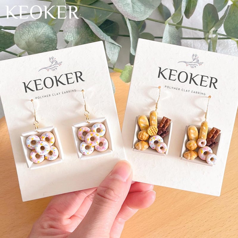 KEOKER Dessert & Bread Polymer Clay Molds & Charcuterie Boards Clay Cutters, Clay Silicone Molds, 6 Shapes Polymer Clay Cutters, 12pcs Earring Molds for Polymer Clay, Polymer Clay Molds for Jewelry - Image 5