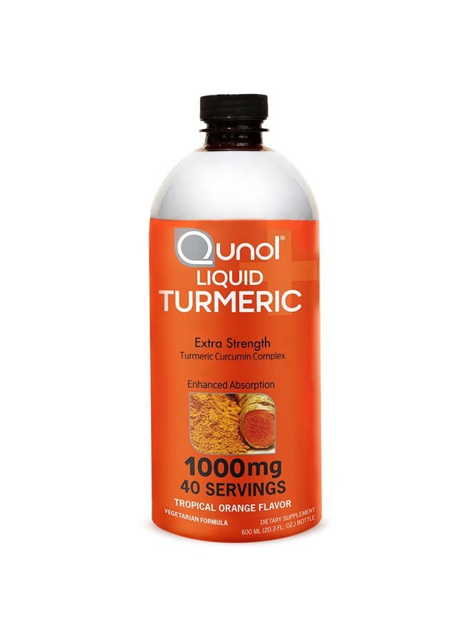 Qunol - Liquid Turmeric Curcumin with Black Pepper, Turmeric Supplement 1000mg, Extra Strength, Joint Health, 40 Servings, 20.3 fl oz - Image 1