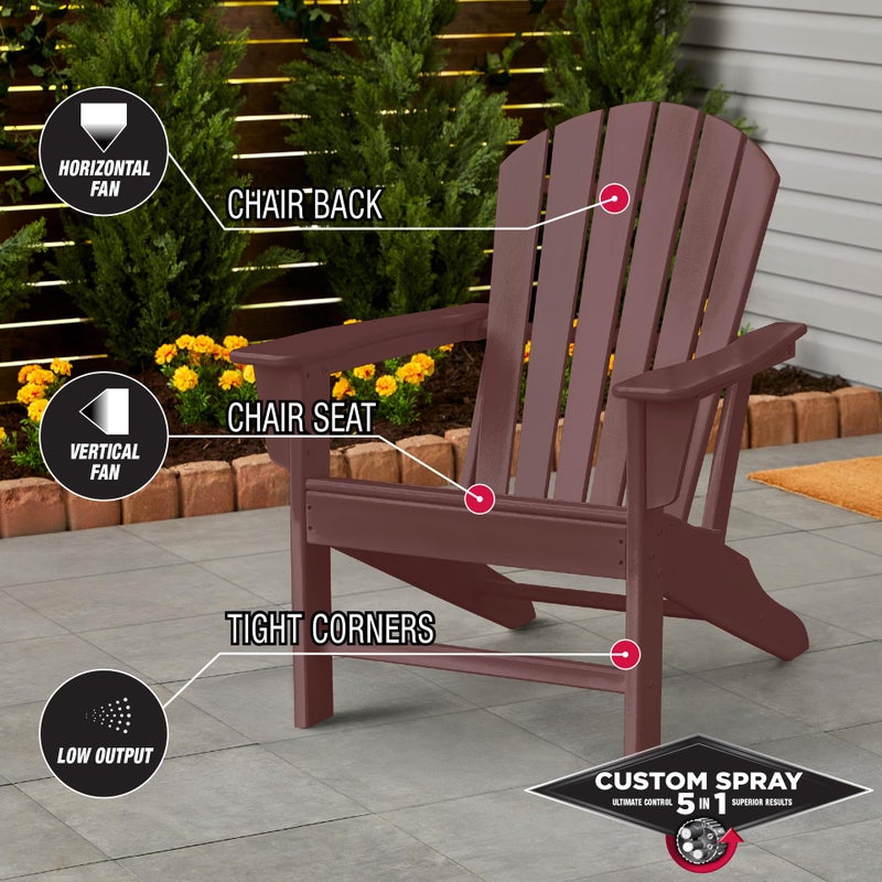 RUST-OLEUM رش أويلوم 376877 يوقف الصدأ رذاذ مخصص 5 في 1، 12 أونصة، بني كستنائي ساتان - Image 5