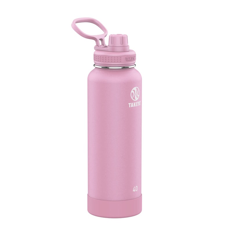 Takeya Actives Water Bottle with Spout Lid - Bottle with Double Stainless Steel Insulation - Dishwasher Safe & BPA-Free - Bottle with Spout Lid & Removable Bumper - 40 oz, Pink Lavender - Image 1