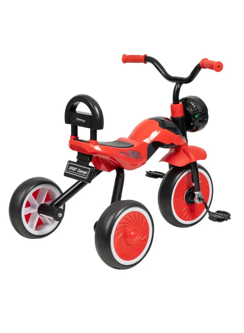 Children's Tricycle with a Strong and Durable Metal Frame, a Comfortable Plastic Seat with a Backrest to Provide Extra Support for the Child, and a Headlight for Ages One and a Half to 4 Years  - Image 2