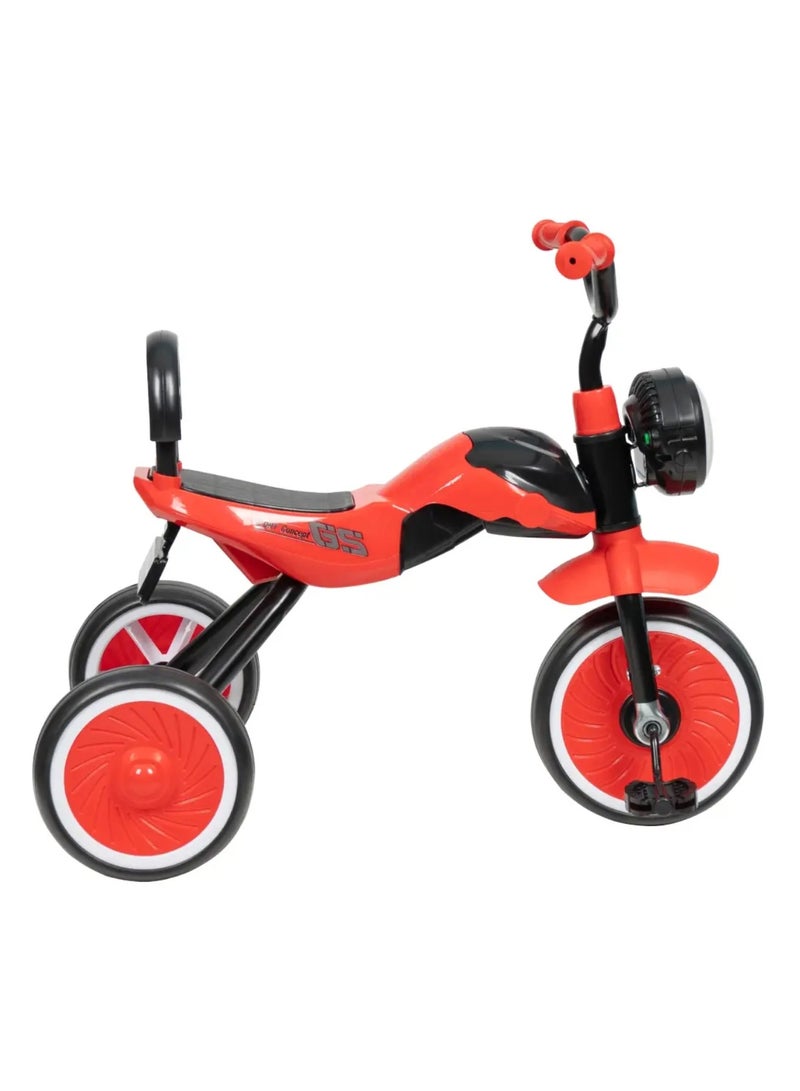 Children's Tricycle with a Strong and Durable Metal Frame, a Comfortable Plastic Seat with a Backrest to Provide Extra Support for the Child, and a Headlight for Ages One and a Half to 4 Years  - Image 3