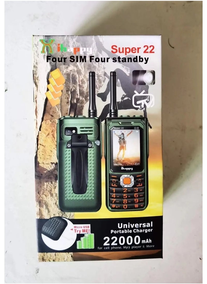 Dual SIM 20,000mAh Battery Mobile Phone with LED Light | Heavy-Duty 3-in-1 Device for Camping, Emergencies, & Daily Use – Long Battery Life, Power Bank Functionality, and Bright Flashlight