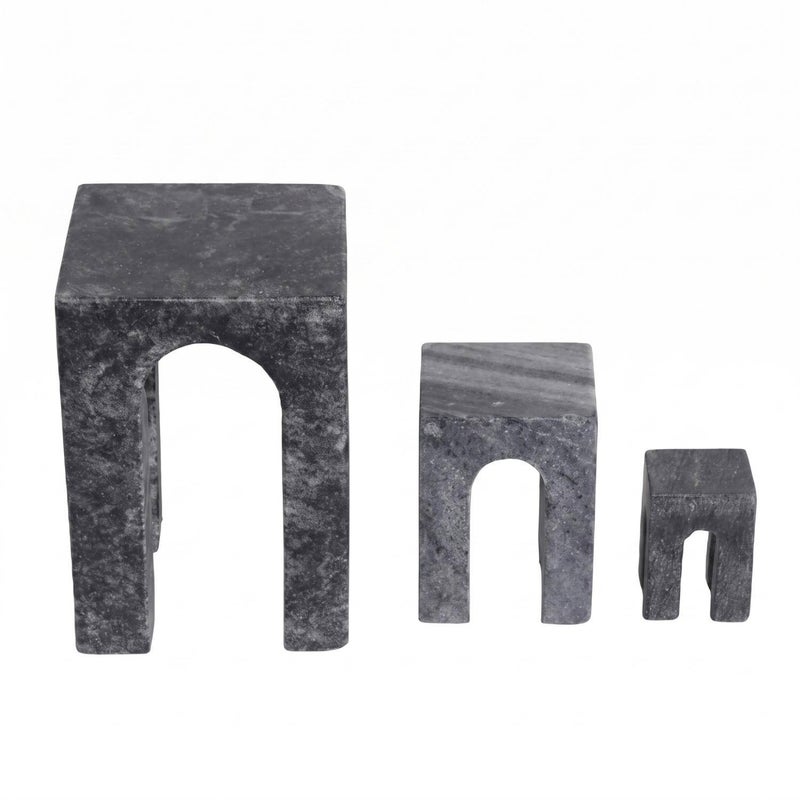 Pan Home Arcade Marble 3-Piece Arc Decor Bookends - Grey - 112OTL9900103 - Image 3