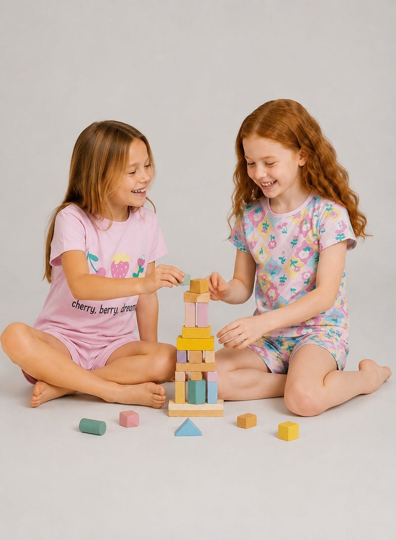 Penti Girls Cherry,Berry Pink 2-Pack Pyjama Set - Image 1