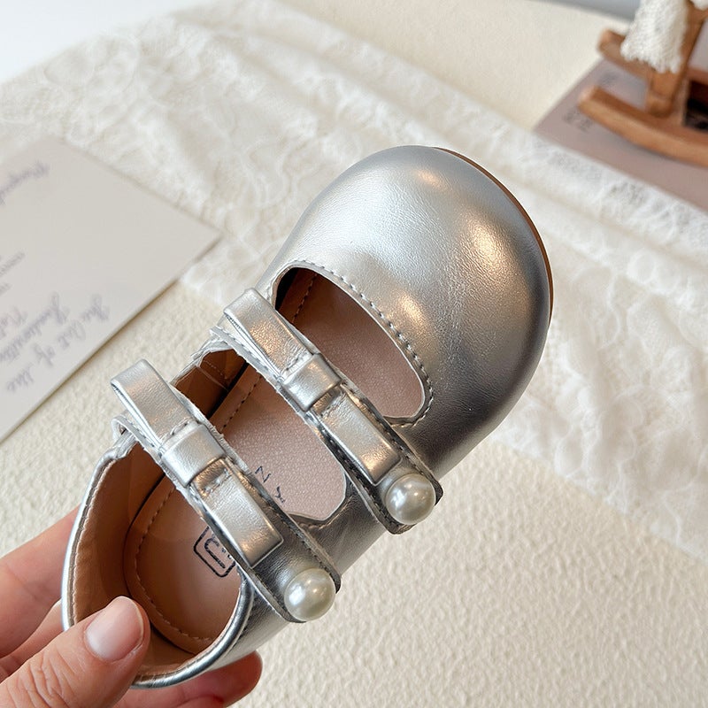 Girls'' Pearl Leather Shoes 2026 Wholesale Kids Children''s Bowknot Single Shoes Girls'' Princess Shoes Baby Shoes - Image 5