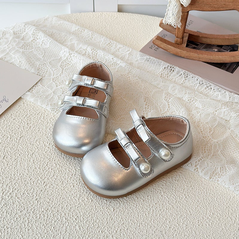 Girls'' Pearl Leather Shoes 2026 Wholesale Kids Children''s Bowknot Single Shoes Girls'' Princess Shoes Baby Shoes - Image 2
