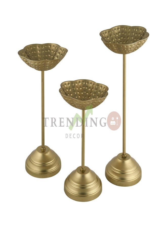 TRENDING DECOR Decorative Tealight Holder Stand | Urli Stand Set of 3 for Decoration | Floating Diya Stand Home Decor Decorative Showpiece - Image 4