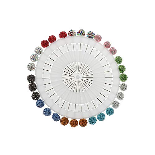 KOOBOOK 30Pcs/Set Muslim Hijab Scarf Pin Rhinestone Ball Pendant Pins Brooch Straight Head Pin For Women - Image 1