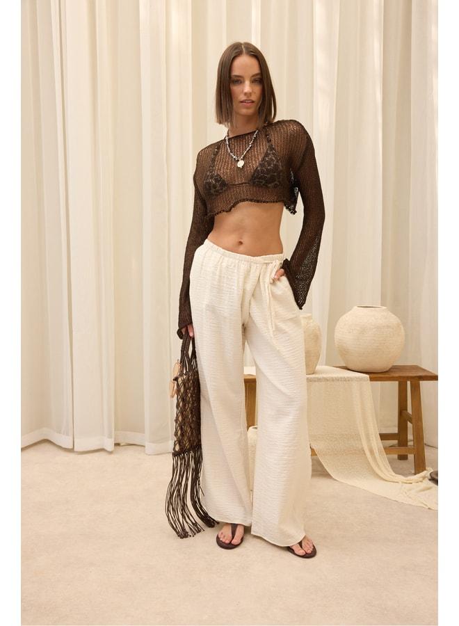 Bohemai Harmony Side‑Tie Beige Pants - Image 1