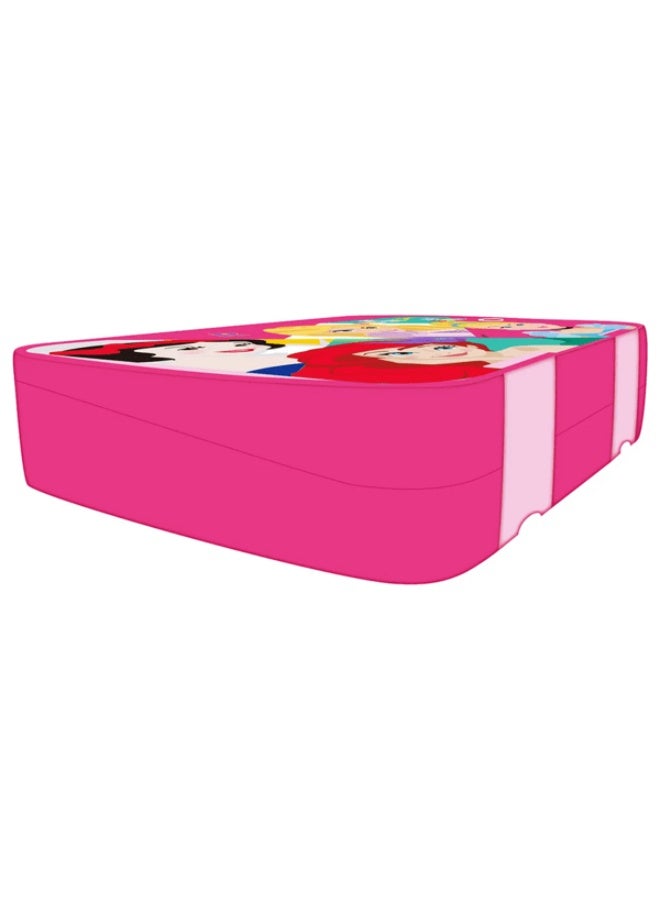 ديزني برنسيس علبة غداء ديزني برينسيس بعجلات، 4 أقسام، قفل مزدوج، مصنوعة من مادة التريتان، متعددة الألوان - Image 2