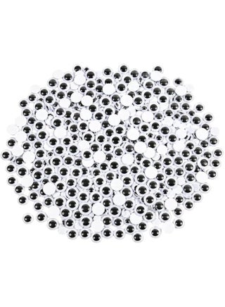Googly Eyes Set of 300 Pieces, 8mm Size, Wavy Eyes Set for Crafts, Scrapbooking, and Classroom Decoration, Round Plastic Eyes for Creative Projects