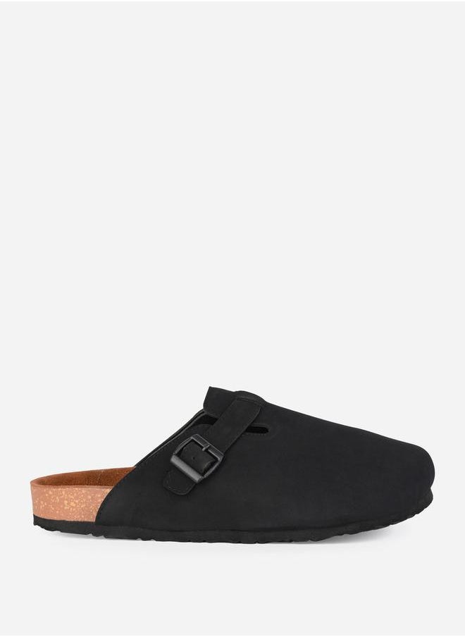 Styli - Suede Clogs with Buckle Detail - Image 1