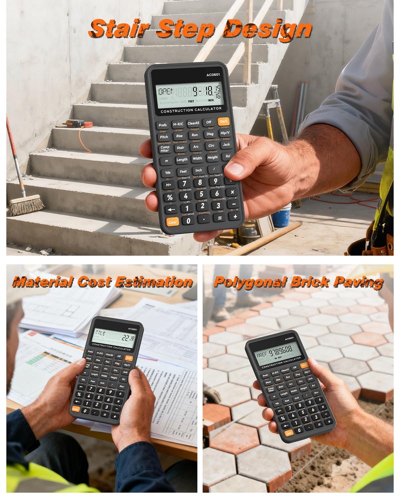 ROATEE Construction Calculator Industrial & Scientific ROATEE Engineering Calculator for Contractor, Concrete Pocket Feet-inch-Fraction Calculators Carpenter, Estimator, Builder, Framer, Remodeler, Renovator - Image 5
