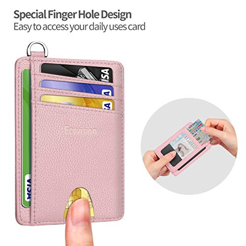 EcoVision Slim Minimalist Front Pocket Wallet, RFID Blocking Credit Card Holder Wallet with Detachable D-Shackle for Men Women - Image 5