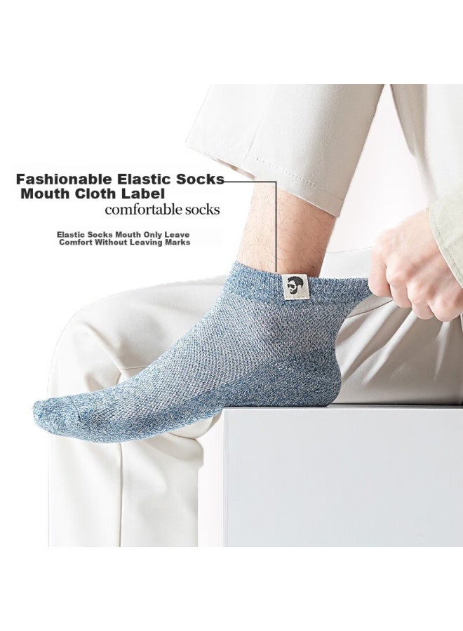 LANG SHA Langsha Men's Short Tube Cotton Summer Antibacterial Deodorant Breathable Mesh Men's Cotton Socks Shallow Low-cut Short Socks - Image 5