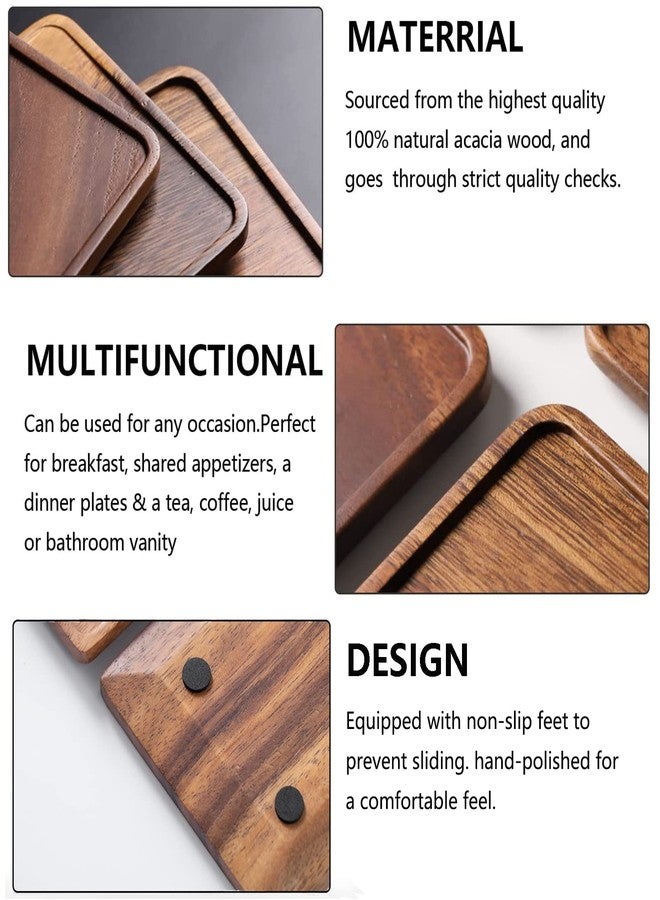 Vandroop Wooden Serving Platter, Small Decorative Trays for Parties, Appetizers, Tea/Coffee, and Cheese, Handcrafted Wooden Board Set of 2 (S) - Image 5