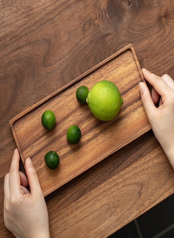 Vandroop Wooden Serving Platter, Small Decorative Trays for Parties, Appetizers, Tea/Coffee, and Cheese, Handcrafted Wooden Board Set of 2 (S) - Image 3
