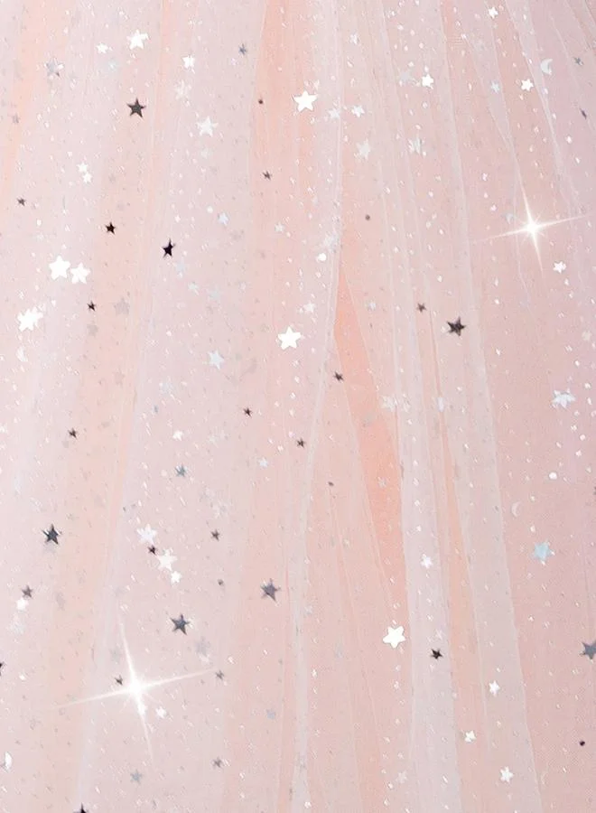 تايك تو فستان بناتي شبكي مزين بتفاصيل فيونكة