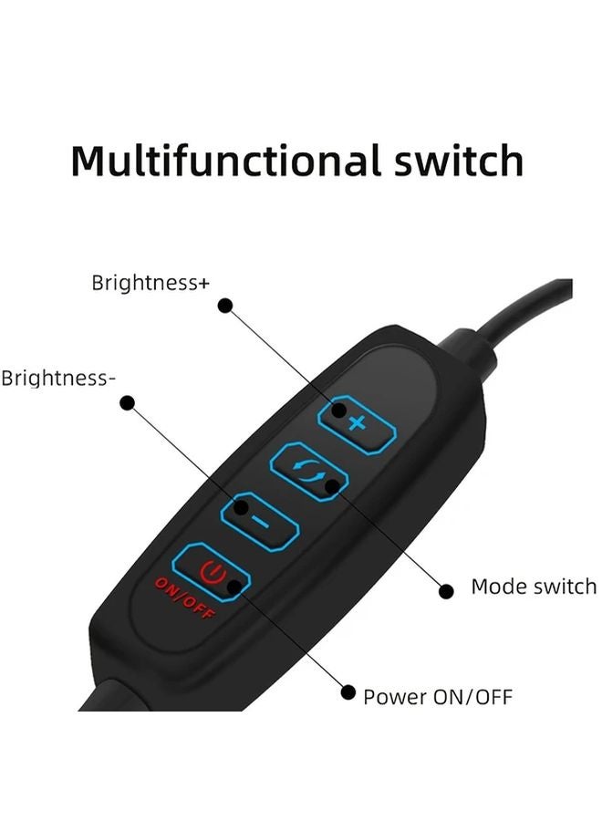 مجموعة إضاءة احترافية للتصوير الفوتوغرافي مقاس 10 بوصة مع دوران 360 درجة ومفتاح متعدد الوظائف مقاس واحد - Image 5