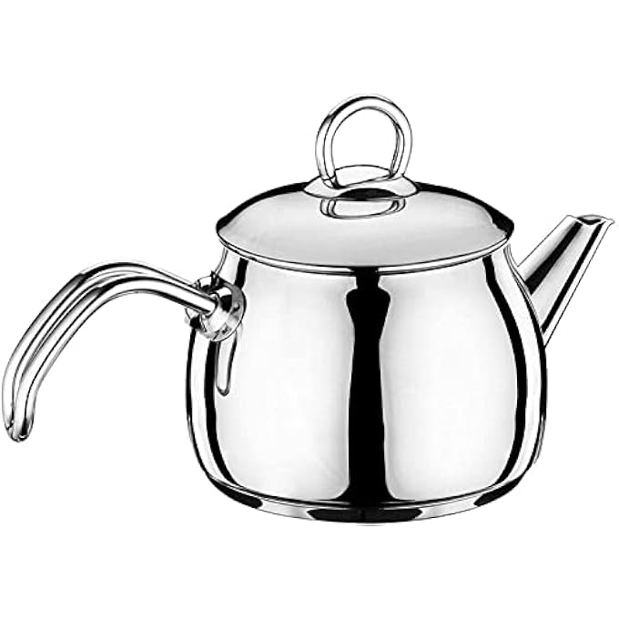 هاسيفير إبريق شاي من الفولاذ المقاوم للصدأ، غلاية شاي، غلاية شاي على الموقد، إبريق شاي بمقبض مقاوم للحرارة، سعة 20 لترًا - Image 1