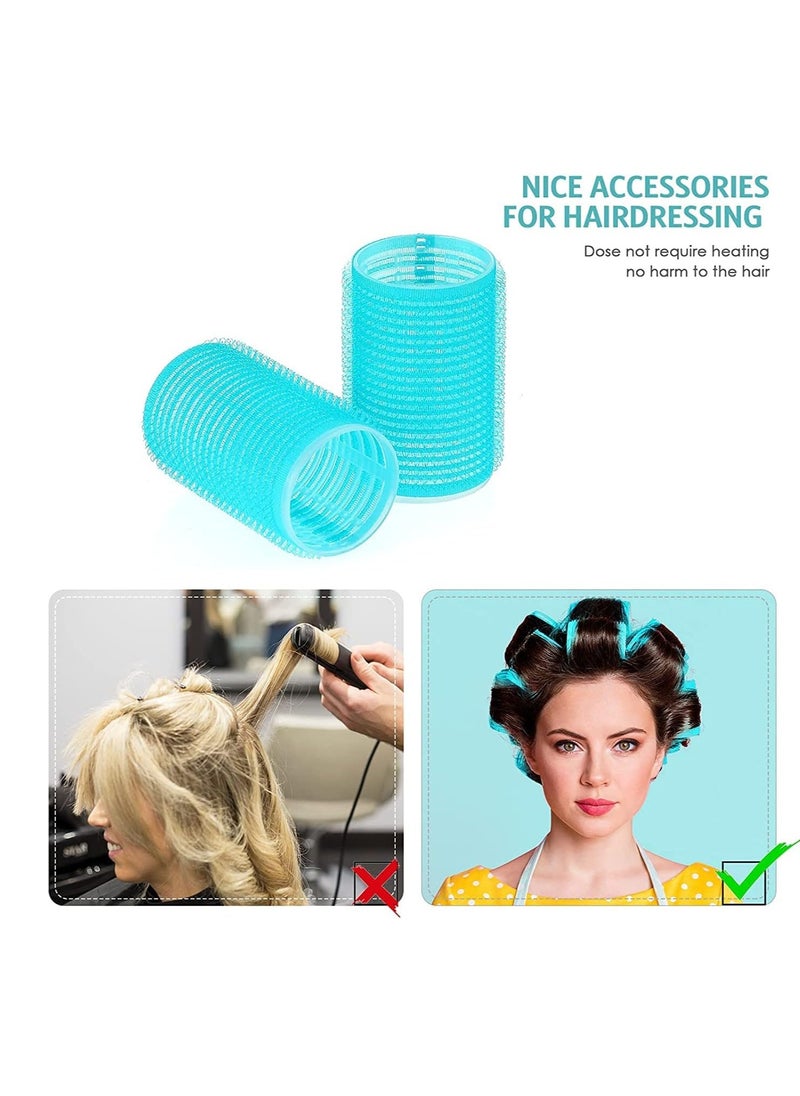 Premify 24Pcs Large Hair Rollers Set, 12 Pcs Self Grip Holding Hair Rollers Curlers 40 x 63 mm & 12 Pieces Duckbill Sectioning Clips for Salon Barber Hairdressing, Hair Styling Rollers, Hair Accessories  - Image 5
