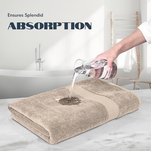 White Classic Luxury Soft Bath Sheet Towels - 650 GSM Cotton Luxury Bath Towels Extra Large 35x70 | Highly Absorbent and Quick Dry | Hotel Collection Extra Large Bath Towels Oversized, Taupe, 2 Pack - Image 5