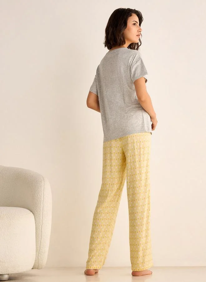 سبلاش فيڤ طقم بيجامة مطبوع